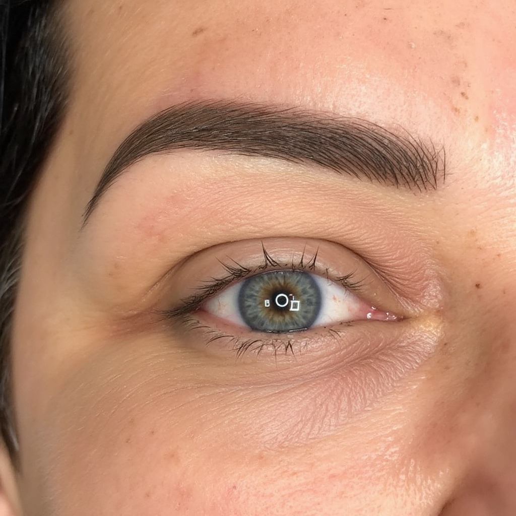 Ombre powder brows — medium skin — healed permanent makeup result preview